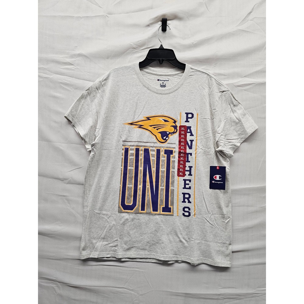 Champion Mens Panthers Graphic Tee Grey Cotton Casual Size‎ XL